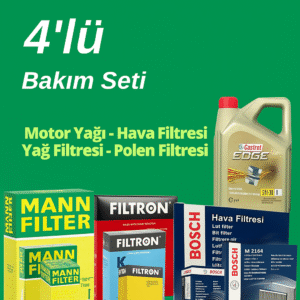 Mann-Filter VW Bora 1.6 Benzin Castrol Edge 4 LT Filtre Bakım Seti 1998-2005 3NP 4 Lü