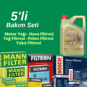 Filtron Renault Megane 3 1.6 16V Castrol Edge 4 LT Filtre Bakım Seti 2009-2015 4KP 5 Li