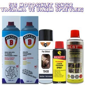 Motosiklet Zincir Temizleme ve Bakım 5'li Set