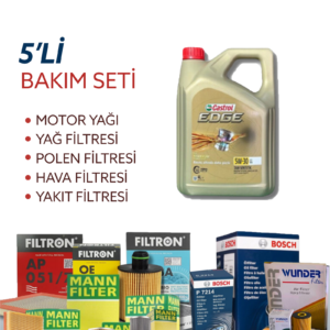 Audi A6 3.0 TDI Quatro 245 Hp (2011-2018) Castrol Motor Yağlı Bakım Seti 5 Parça Set