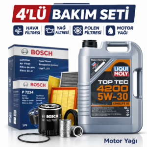 BOSCH Amarok 2.0 Dizel Liqui Moly 4200 8 Lt Motor Yağı Filtre Seti (2010-2017) 4 Lü