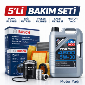 Bosch BMW X2 1.6 Dizel Liqui Moly 4600 Motor Yağı Filtre Seti (2018-2023) 5 Li