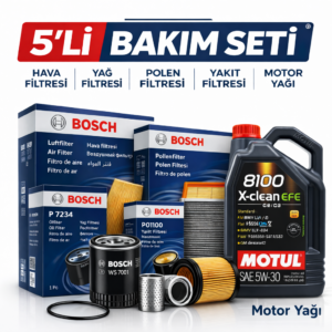 Bosch BMW X4 2.0 Dizel xDrive Motul X-Clean 5W-30 Motor Yağı Filtre Seti (2014-2018) 5 Li