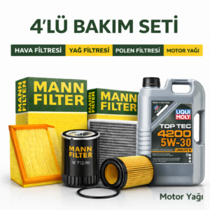 MANN Lancia Ypsilon 0.9 Benzin Liqui Moly 4200 Motor Yağı Filtre Seti (2011-2013) 4 Lü