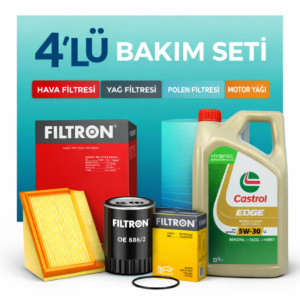 Filtron Audi Q5 40 Dizel 190 HP Castrol Edge 5W-30 Motor Yağı Filtre Seti (2018-2021) 4 Lü