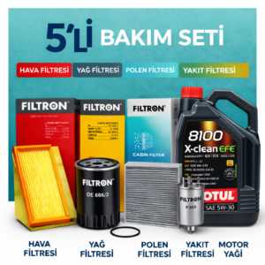 Filtron Opel Crossland 1.5 Dizel Motul X-Clean 5W-30 Motor Yağı Filtre Seti (2018-2022) 5 Li