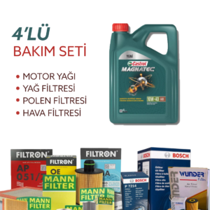 Kia Picanto 1.1 Benzi̇n (2011-2015) Castrol 10W-40 Motor Yağlı Bakım Seti 4 Parça Set