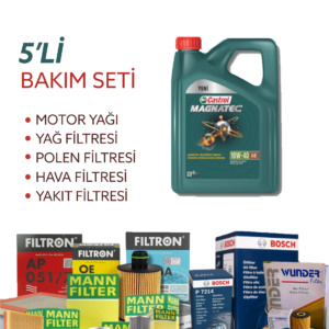 Opel Crossland 1.5 Di̇zel (2018-2022) Castrol 10W-40 Motor Yağlı Bakım Seti 5 Parça Set