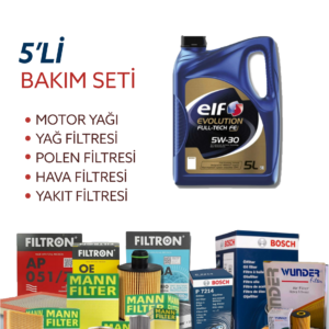 Jaguar F-Pace 2.0 Dizel (2015-2022) Elf Motor Yağlı Filtre Bakım Seti 5 Parça Set