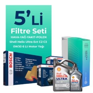BOSCH Audi A6 40 TDi Filtre Bakım Seti Shell Motor Yağlı (2019-2024) 5 Li