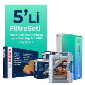 Bosch BMW 3.20 Dizel 190 HP Filtre Bakım Seti Liqui Moly Motor Yağlı (2015-2018) 5 Li
