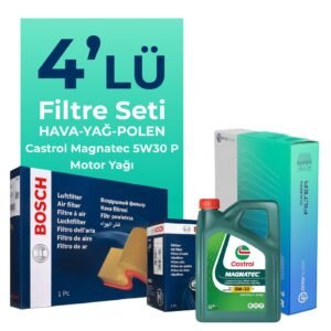 BOSCH Citroen DS3 1.2 Benzinli Filtre Bakım Seti Castrol Motor Yağlı (2010-2016) 4 Lü