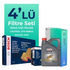 BOSCH Fiat Albea 1.6 Benzinli Filtre Bakım Seti Castrol Motor Yağlı (2002-2008) 4 Lü