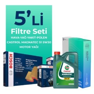 BOSCH Fiat Doblo 1.3 Dizel Filtre Bakım Seti Castrol Motor Yağlı EURO 5 (2015-2021) 5 Li