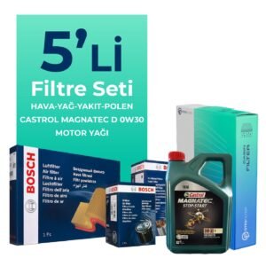 BOSCH Ford Courier 1.5 EcoBlue Filtre Bakım Seti Castrol Motor Yağlı (2018-2023) 5 Li