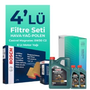 BOSCH Ford Mondeo 2.0 Dizel Filtre Bakım Seti Castrol Motor Yağlı (2002-2008) 4 Lü