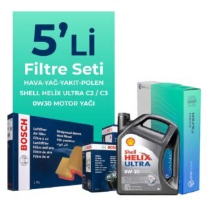 BOSCH Honda Civic 1.6 Dizel Filtre Bakım Seti Shell Motor Yağlı (2018-2021) 5 Li