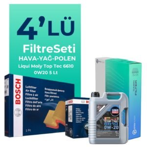 Bosch Mercedes GLB200 Benzin Filtre Bakım Seti Liqui Moly Motor Yağlı (2020-2025) 4 Lü