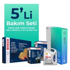 BOSCH Peugeot 207 1.6 Dizel 92 Beygir Filtre Bakım Seti Shell Motor Yağlı (2010-2013) 5 Li