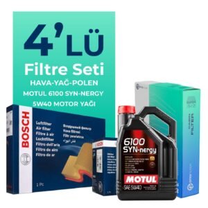 BOSCH Renault Clio 1.2 Benzin Filtre Bakım Seti Motul Motor Yağlı (2005-2012) 4 Lü