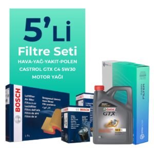 BOSCH Renault Clio 1.5 Dizel Filtre Bakım Seti Castrol Motor Yağlı (2005-2012) 5 Li