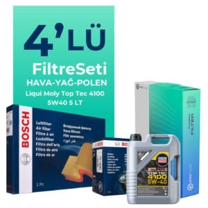 BOSCH Renault Clio 1.6 Benzin Filtre Bakım Seti Liqui Moly Motor Yağlı (2005-2012) 4 Lü