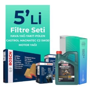 BOSCH Skoda Fabia 1.4 Dizel Filtre Bakım Seti Castrol Motor Yağlı (2009-2011) 5 Li