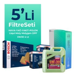 BOSCH Skoda Fabia 1.4 Dizel Filtre Bakım Seti Liqui Moly Motor Yağlı (2009-2011) 5 Li