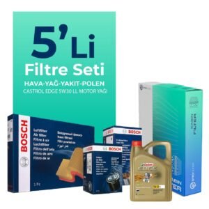 BOSCH Skoda Roomster 1.4 Dizel Filtre Bakım Seti Castrol Motor Yağlı (2007-2010) 5 Li