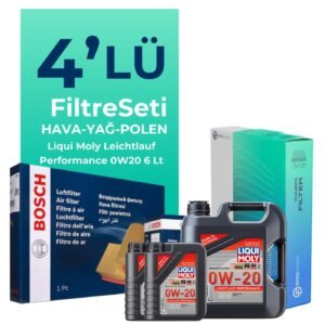 BOSCH Volvo S90 2.0 Dizel D5 Filtre Bakım Seti Liqui Moly Motor Yağlı (2016-2022) 4 Lü