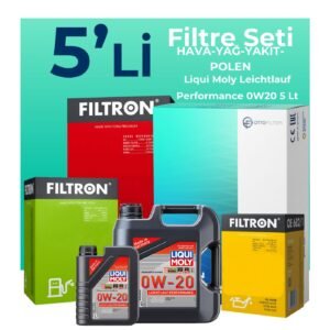 Filtron Alfa Romeo Tonale 1.6 Dizel Filtre Bakım Seti Liqui Moly Motor Yağlı (2022-2024) 5 Li