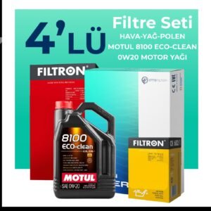 Filtron Alfa Romeo Tonale 1.6 Dizel Filtre Bakım Seti Motul Motor Yağlı (2022-2024) 4 Lü