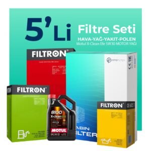 Filtron BMW 5.25 Dizel Filtre Bakım Seti Motul Motor Yağlı (2005-2008) 5 Li