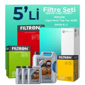 Filtron BMW X6 35 Dizel Filtre Bakım Seti Liqui Moly Motor Yağlı (2008-2011) 5 Li