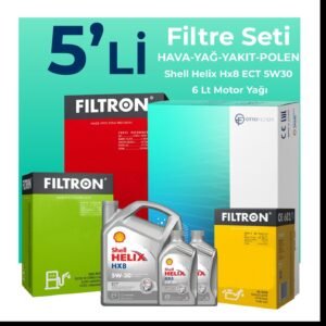 Filtron Chevrolet Captiva 2.0 Dizel Filtre Bakım Seti Shell Motor Yağlı (2006-2011) 5 Li