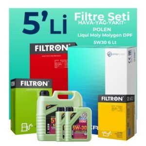 Filtron Chevrolet Cruze 2.0 Dizel Filtre Bakım Seti Liqui Moly Motor Yağlı (2009-2014) 5 Li