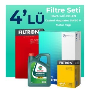 Filtron Citroen DS4 1.5 Dizel Filtre Bakım Seti Castrol Motor Yağlı (2022-2024) 4 Lü