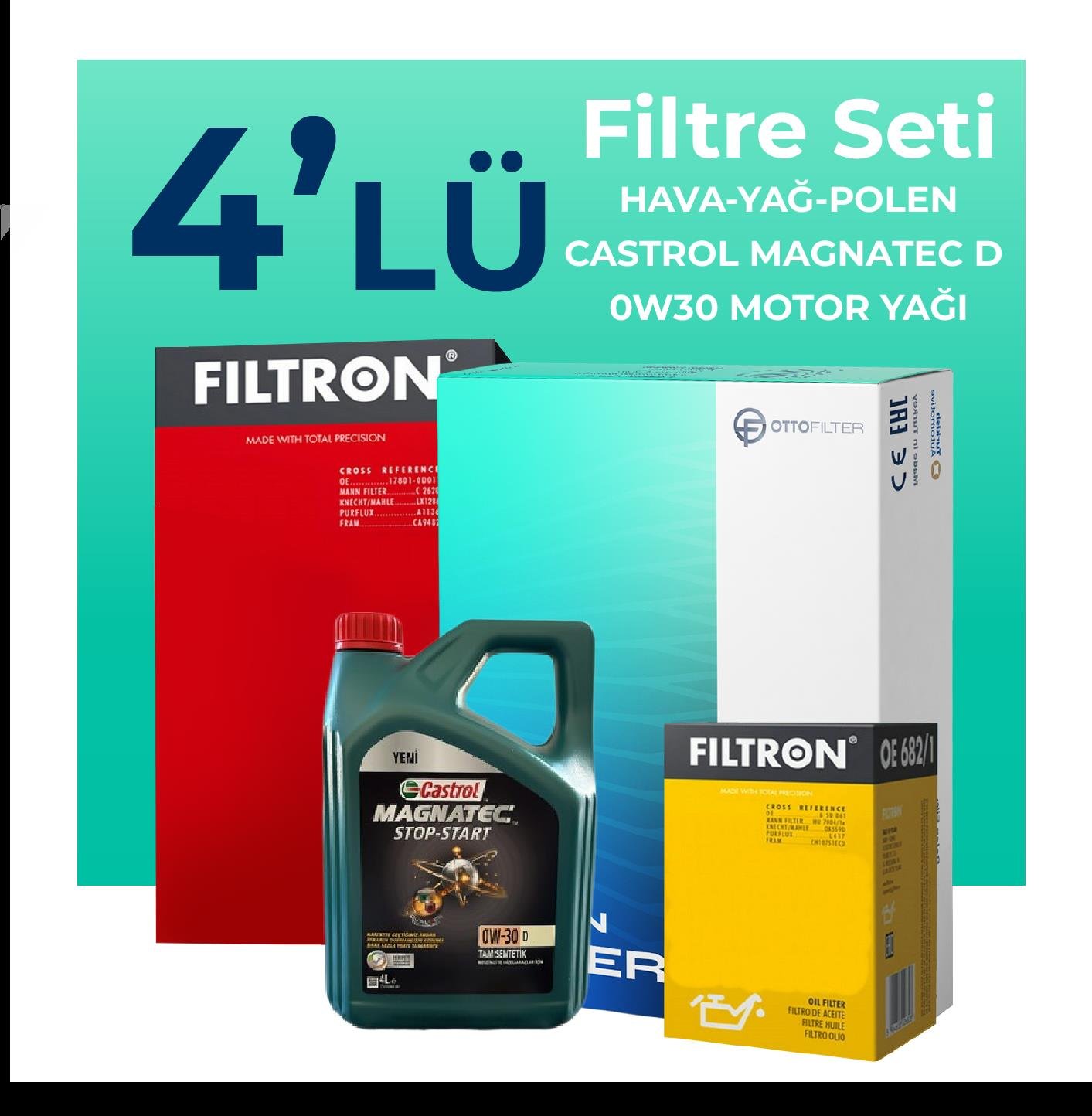filtron-citroen-ds4-1-6-benzinli-filtre-bakim-seti-castrol-motor-yagli-2011-2018-4-lu-59072