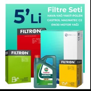 Filtron Citroen Jumper 2.2 BlueHDi Dizel Filtre Bakım Seti Castrol Motor Yağlı (2019-2024) 5 Li