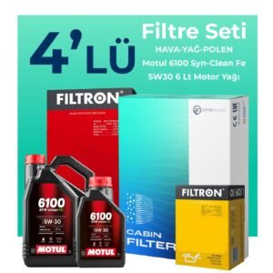 Filtron Citroen Jumper 2.2 Dizel Filtre Bakım Seti Motul Motor Yağlı (2006-2013) 4 Lü