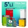 Filtron Fiat Bravo 1.6 Dizel Filtre Bakım Seti Castrol Motor Yağlı (2007-2015) 5 Li
