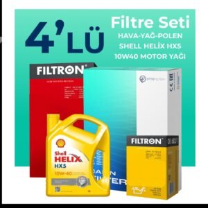 Filtron Fiat Doblo 1.4 Benzinli Filtre Bakım Seti Shell Motor Yağlı (2001-2010) 4 Lü