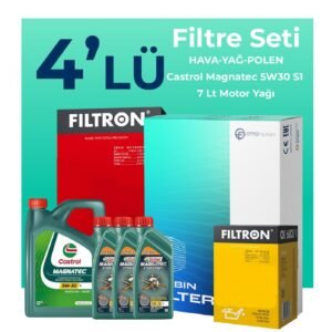 Filtron Fiat Ducato 2.3 Dizel Filtre Bakım Seti Castrol Motor Yağlı (2006-2014) 4 Lü