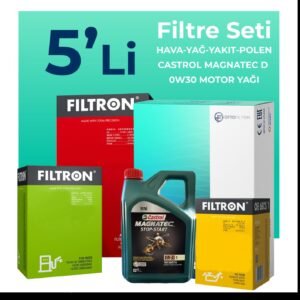Filtron Fiat Ducato 2.3 Dizel Filtre Bakım Seti Castrol Motor Yağlı (2019-2023) 5 Li
