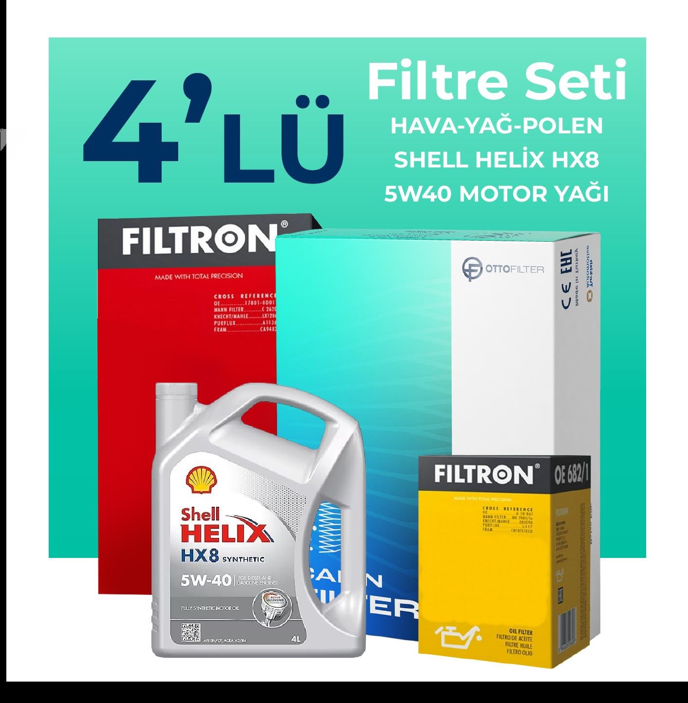 filtron-fiat-idea-1-4-benzinli-filtre-bakim-seti-shell-motor-yagli-2004-2010-4-lu-62432