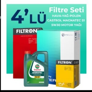 Filtron Fiat Linea 1.3 Dizel Filtre Bakım Seti Castrol Motor Yağlı EURO 4 (2007-2017) 4 Lü
