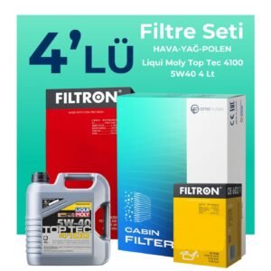 Filtron Fiat Linea 1.4 T-Jet Benzin Filtre Bakım Seti Liqui Moly Motor Yağlı (2009-2017) 4 Lü