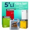Filtron Fiat Punto 1.3 Dizel Filtre Bakım Seti Liqui Moly Motor Yağlı EURO 4 (2012-2017) 5 Li
