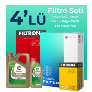 Filtron Ford Courier 1.0 Benzin Filtre Bakım Seti Castrol Motor Yağlı (2018-2023) 4 Lü