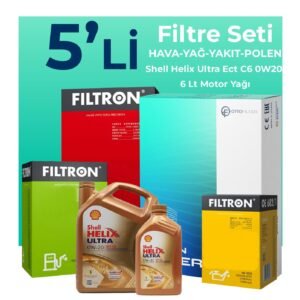 Filtron Ford Kuga 1.5 Dizel Manuel Filtre Bakım Seti Shell Motor Yağlı (2019-2023) 5 Li